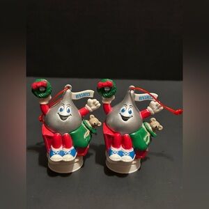 Vintage Hershey's Chocolate Kiss Christmas Ornament 1995 Lot of 2